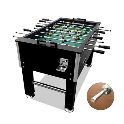 T&R Sports 5FT Foosball Soccer Table with Solid Steel Rods Black